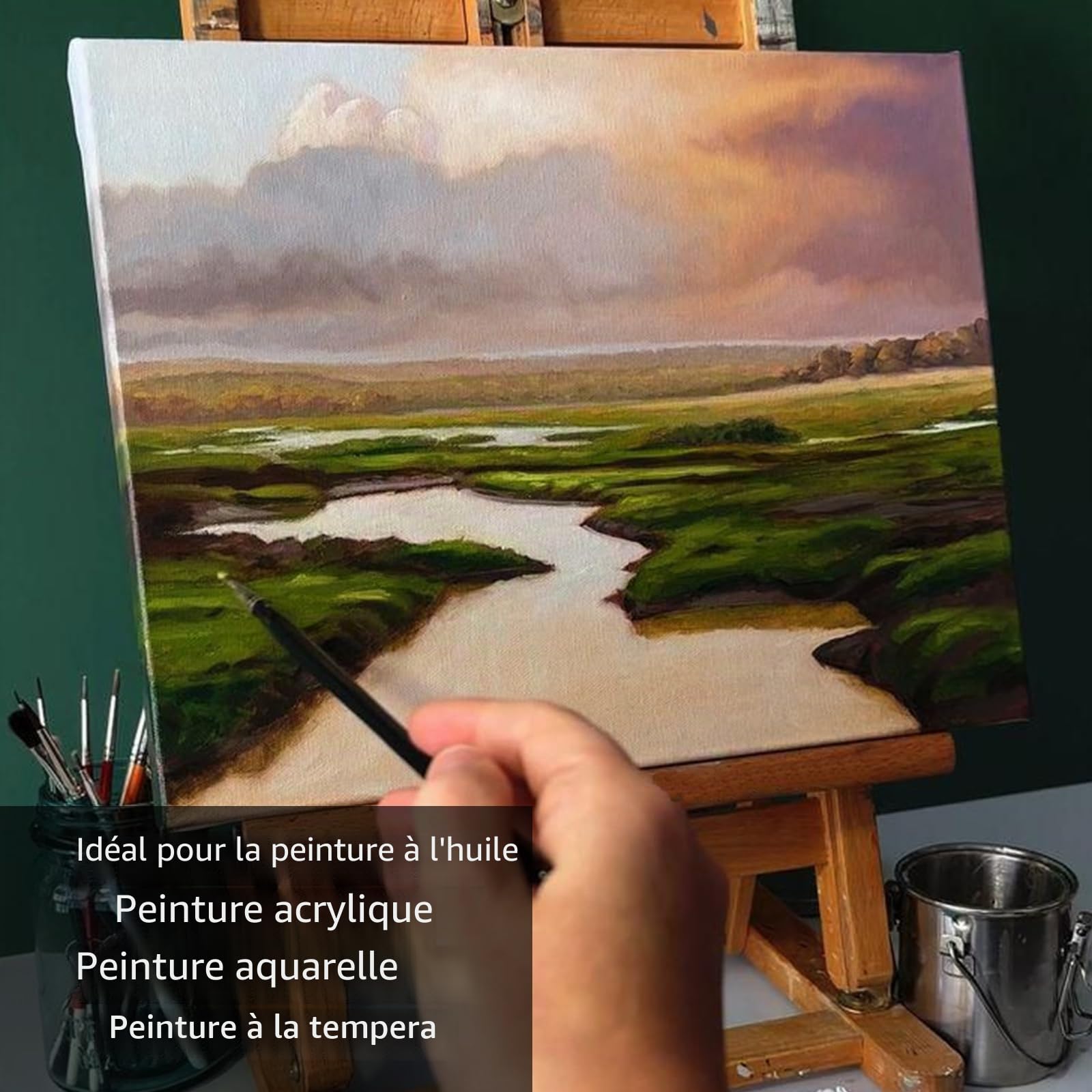 APACALI 10 pièces Toiles à Peindre, 30 x 40 cm Panneaux de Toile, Toile Peinture Blanche de Coton, Toile à Peindre Adaptées pour Peintures Acryliques, Peintures à l'huile, Gouache, Coton sans Acide