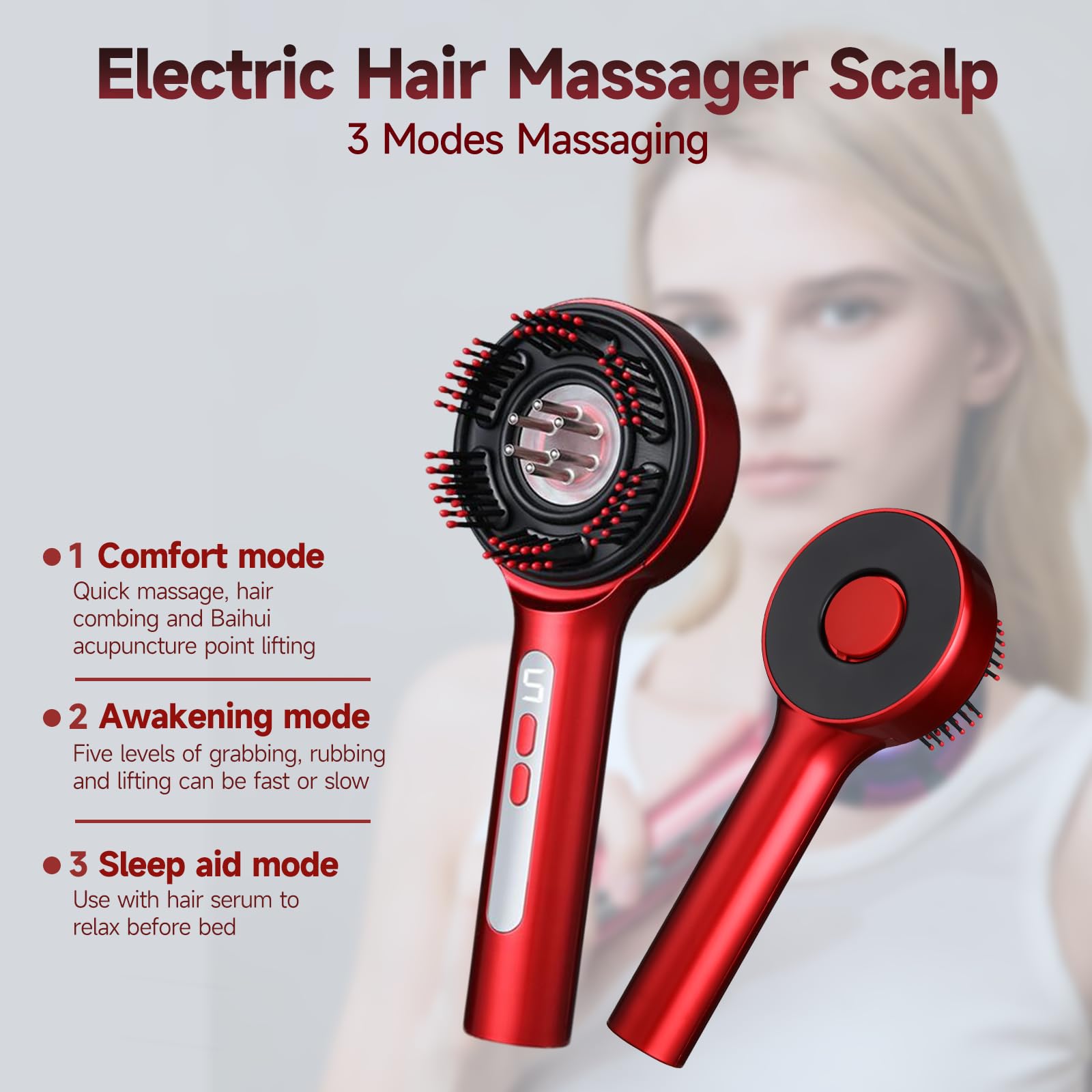 3-in-1 Electric Scalp Massager Hair Growth Hair Oil Applicator, Portable Electric Scalp Brush, IPX7 Waterproof Head Massager