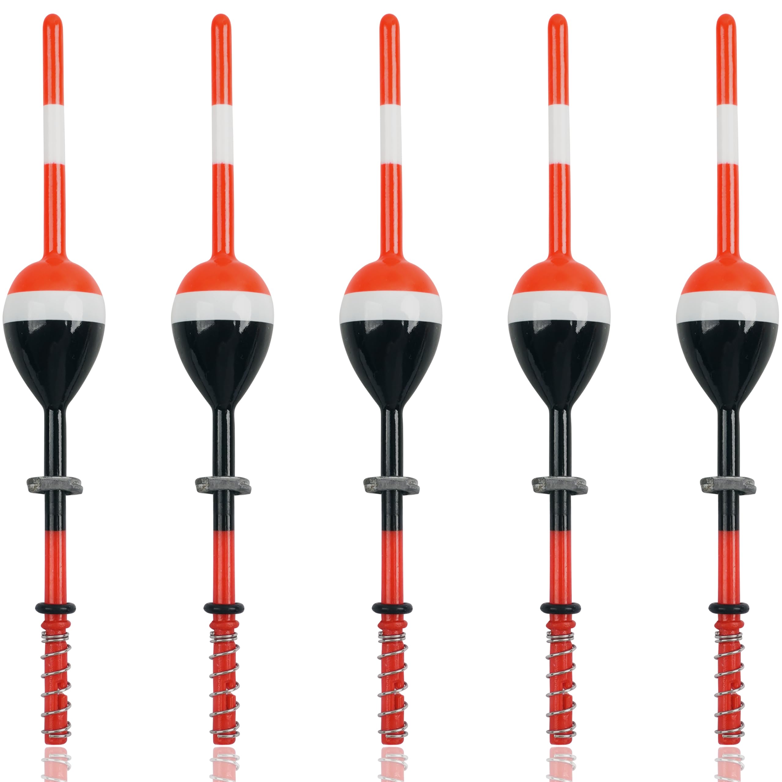 JOGFFDE Fishing Bobbers Slip Bobber Weighted Spring Floats Oval Stick Balsa Wood Floats for Crappie Panfish Walleyes Fixed Bobber Fishing Gear Accessories 5.7