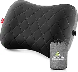 Hikenture Travesseiro de acampamento com capa removível - Travesseiro inflável ultraleve para suporte lombar do pescoço - Travesseiro de mochila de atualização - Almofadas de ar laváveis para viagem,