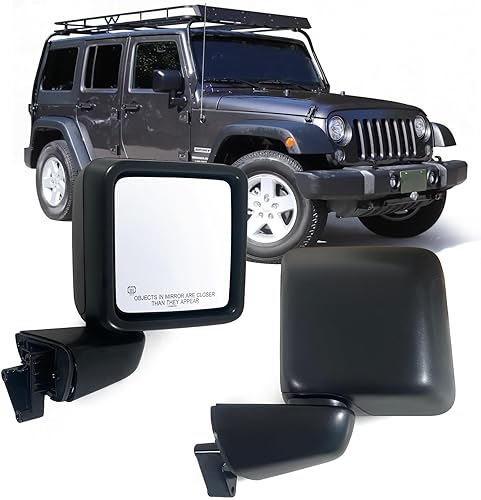 Miniatura 6 de Espejo lateral izquierdo del conductor con calefacción, cristal eléctrico y plegable manual compatible con Jeep Wrangler JL 2019-2023 sin giro