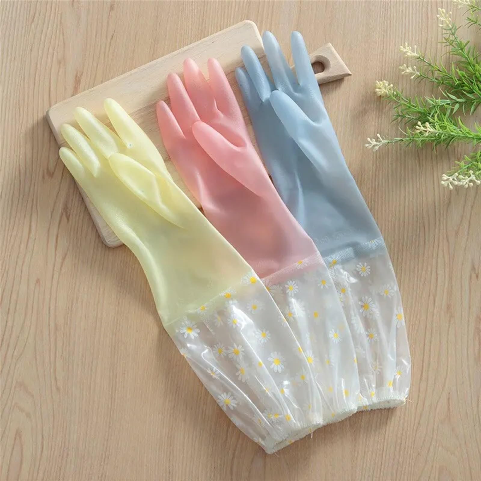 Guantes de Goma para la Limpieza, Guantes Impermeables for Limpieza del hogar, Cocina, lavavajillas y lavandería