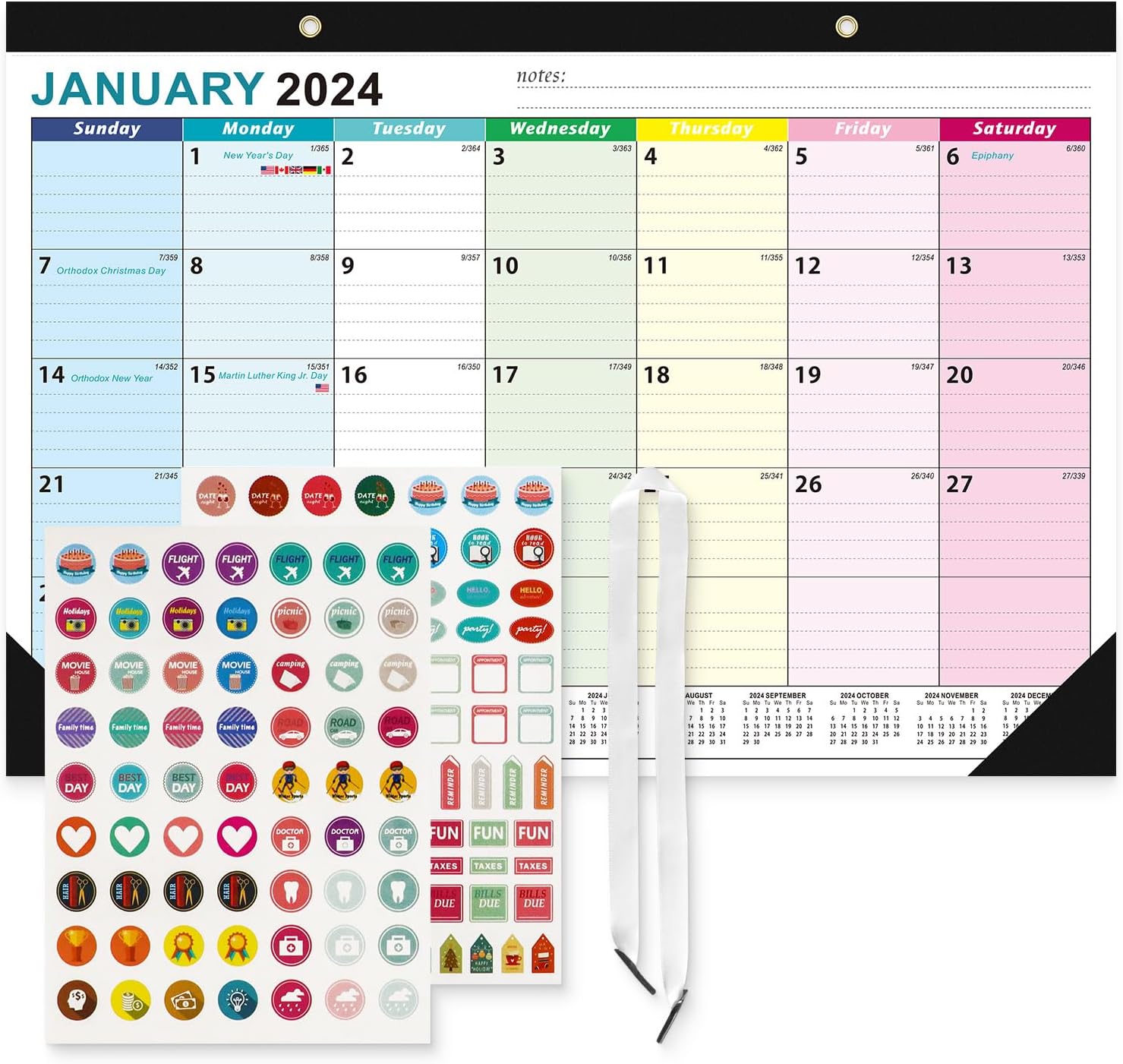 Benjia Desk Calendar 2024 academic year 2025, January 2024 to July