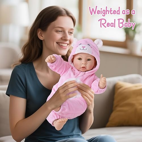 Miniatura 6 de Aori Muñecas de bebé realistas, de 17 pulgadas de cuerpo suave y realista que se ven reales con kit de alimentación incluido, regalo ideal para