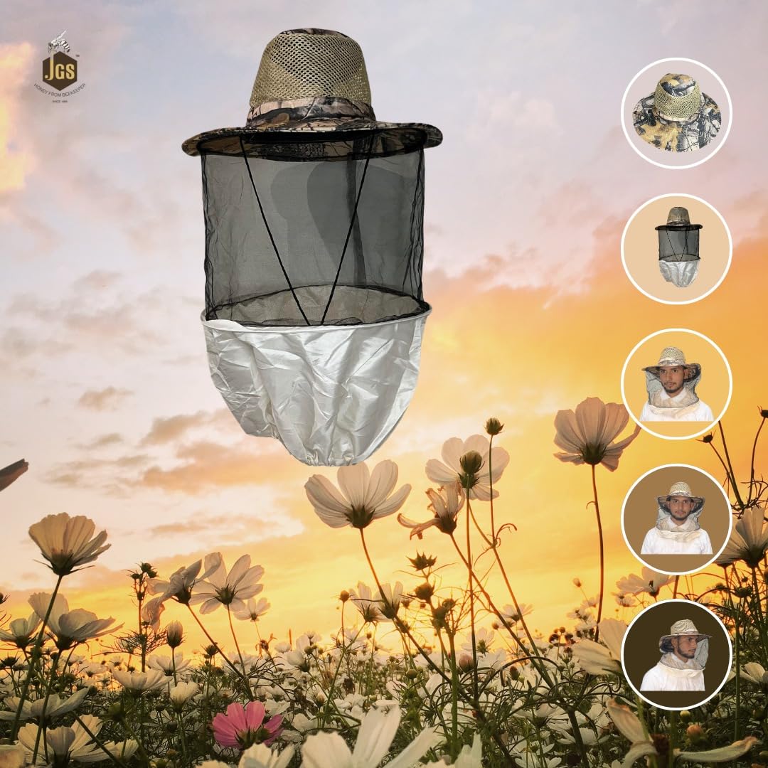 JGS Bee Cap Honeybee Cap | Bee Veil for Protection of Face from Honey Bee Sting | Sting Protection for Neck and Face (Hat Type) - Image 8 thumbnail