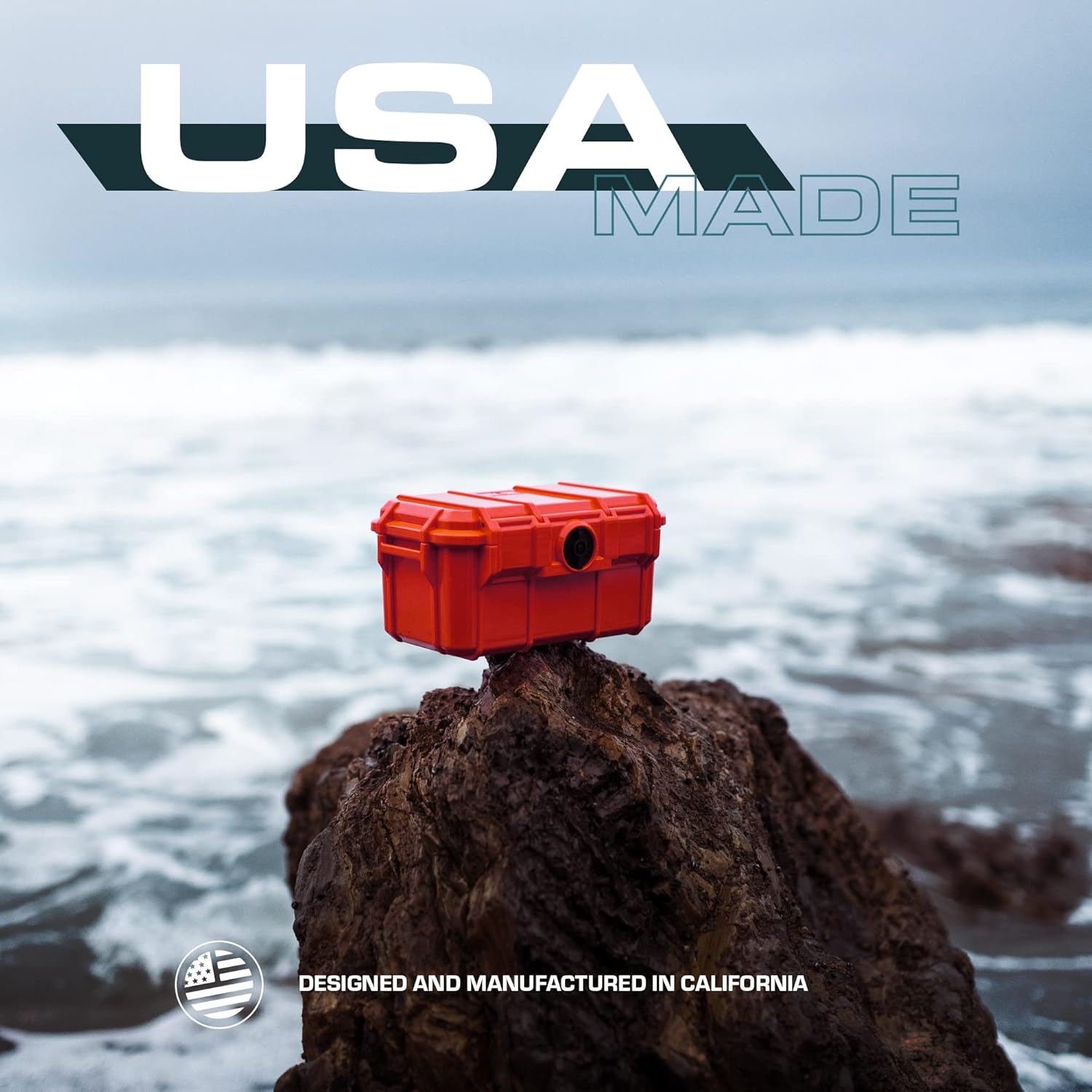 Seahorse 58 Portable Waterproof Dry Box Protective Case - Travel Safe/Mil Spec / IP67 Waterproof/USA Made - for Cameras, Ammunition, Rifle Ammo, Pistols, Smell Proof Box, Kids Toys (Orange) (SE58-OR)