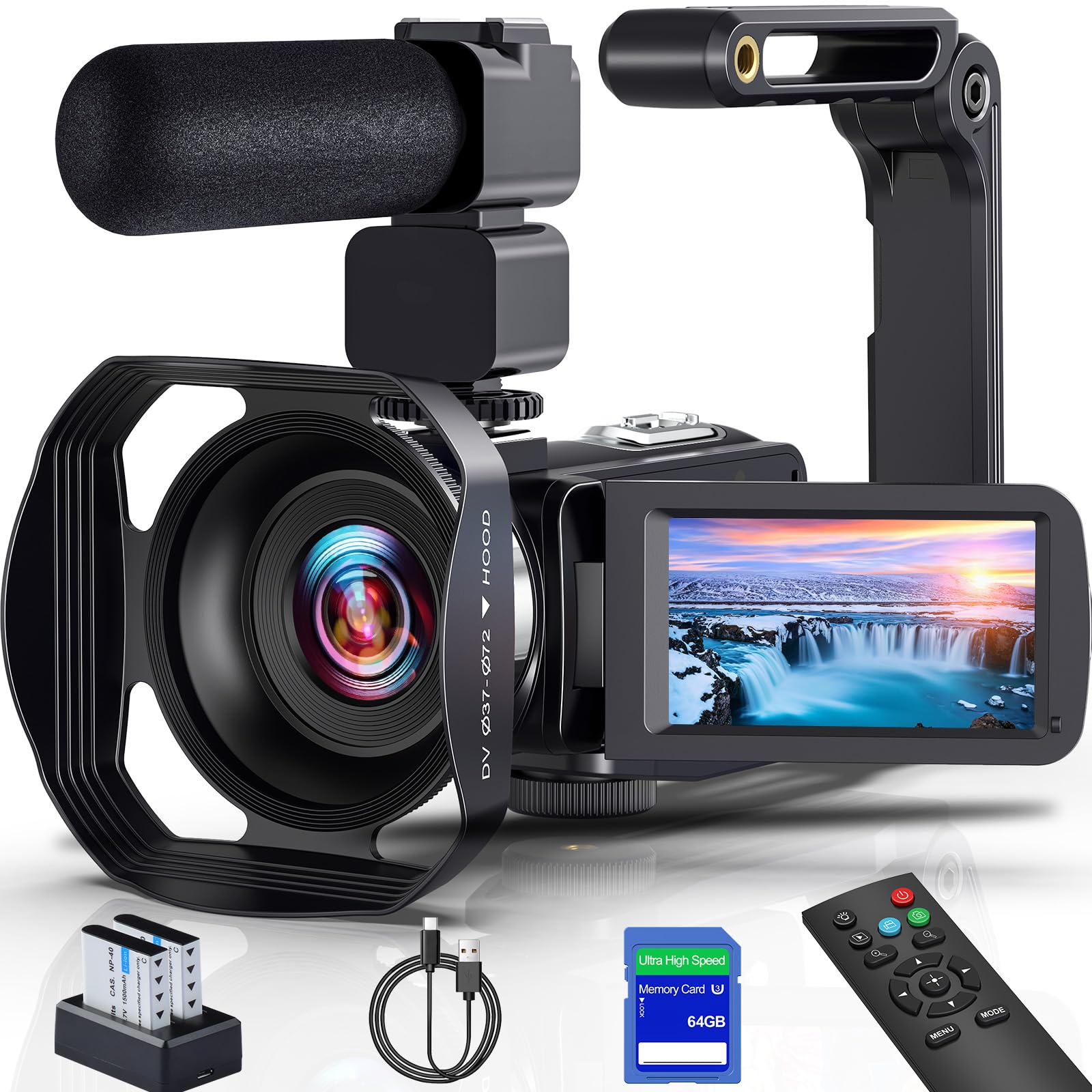 8K Ultra HD 64MP ビデオカメラ　YouTubeカメラ Amazon.com : 8K Video Camera Camcorder 64MP YouTube Vlogging