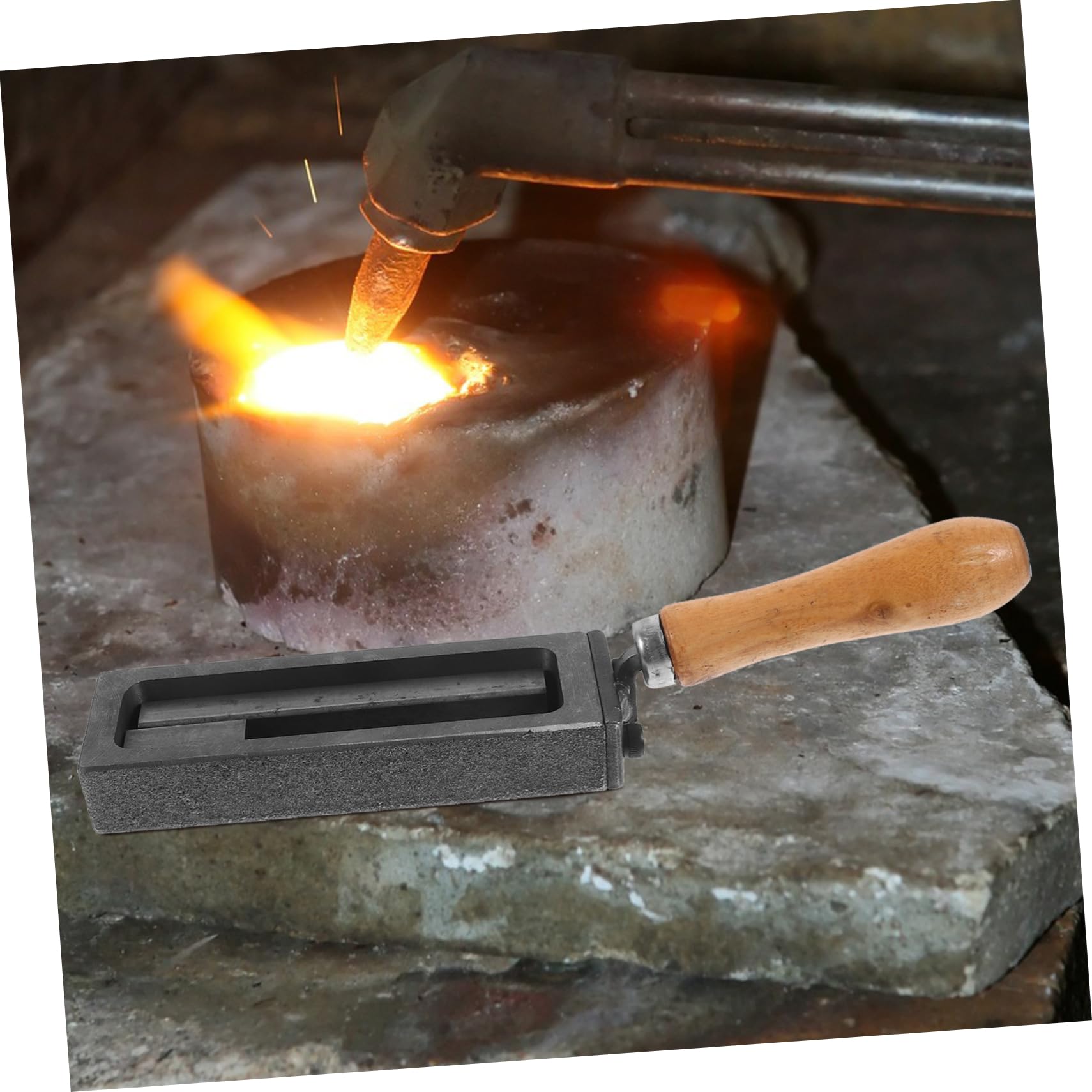 Angoily 2 Stück Eisenbarrenform für Metallguss Ölkanal Gießform für Gold und Silber für Labor und Schule für Experimentieren mit Verschiedenen Metallen