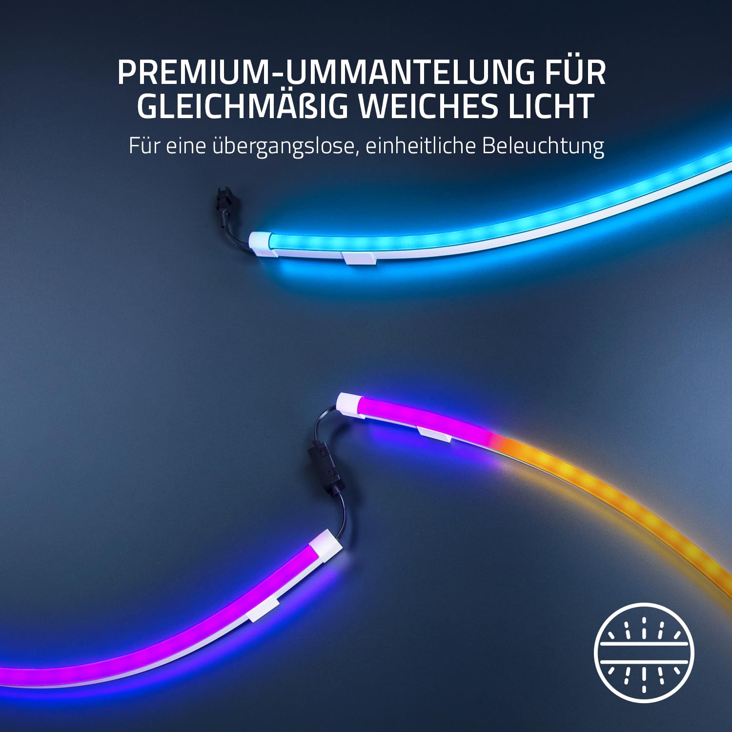 Razer Chroma Light Strip Erweiterungsset - Adressierbare RGB-Leuchtstreifen für eine noch individuellere Beleuchtung (1x 100cm + 2x 50cm lange LED-Beleuchtungsstreifen)