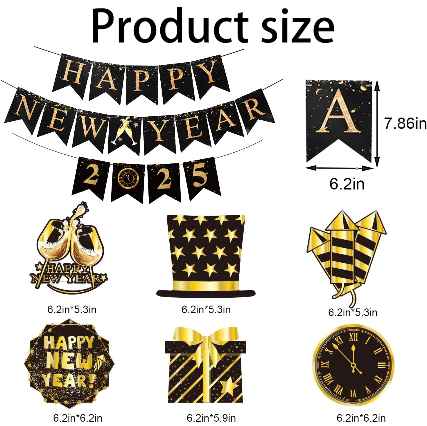 Happy New Year 2026 Banner, New Years Eve Decorations, 2026 New Year Party Set - Image 2