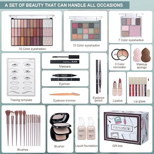 Miniatura 2 de Kit completo de maquillaje todo en uno para mujeres, juego de regalo de maquillaje para niñas y adolescentes, juego de maquillaje de viaje, kit de