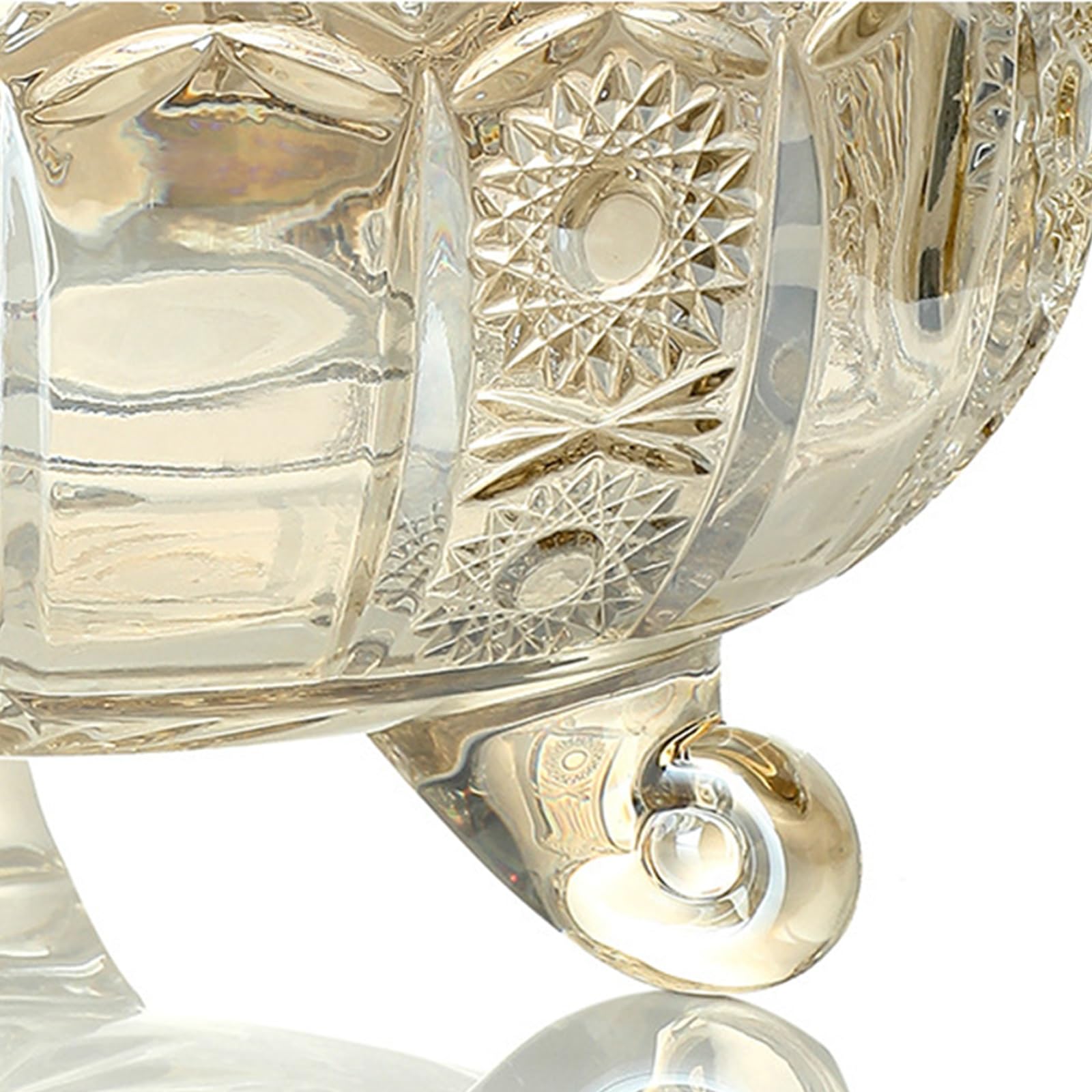 Sucrier en Verre, bocaux à Bonbons en Verre avec couvercles | Bocaux en verre décoratifs en verre, bocaux de rangement en verre cristal avec couvercle, tasse(Gold,12x14.5cm)