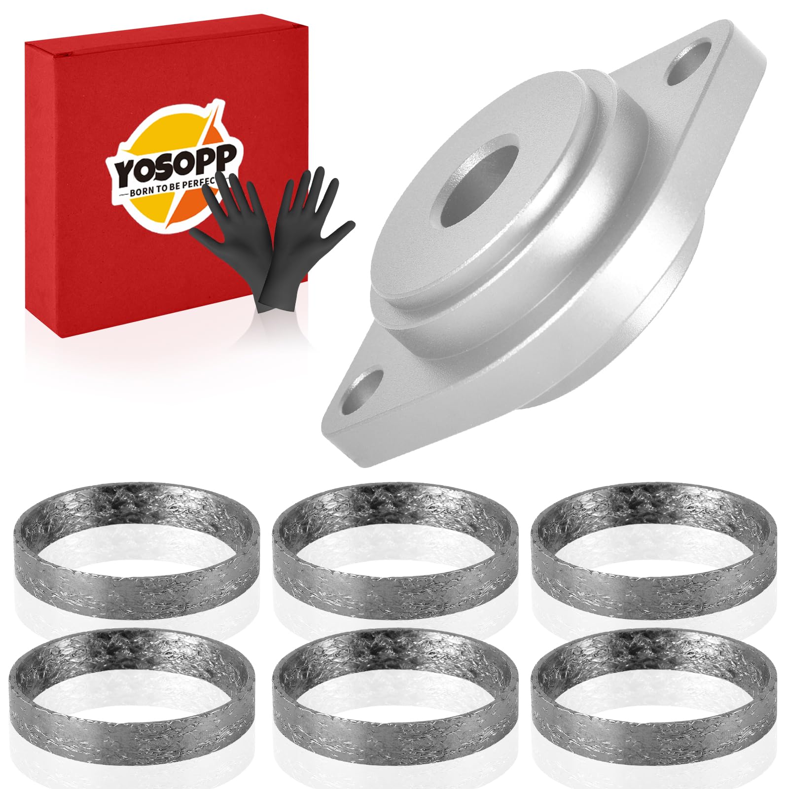 YOSOPP Harley Exhaust Gasket Seal Tool and Tapered Gasket - Red - Fits 1984-2023 Models (Silver)