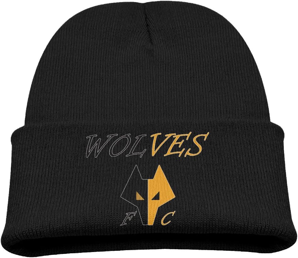 DALY Cap Wolverhampton Wanderers FC Logo 1 Child Thermal Fashion Warm Acrylic Knit Hat Black