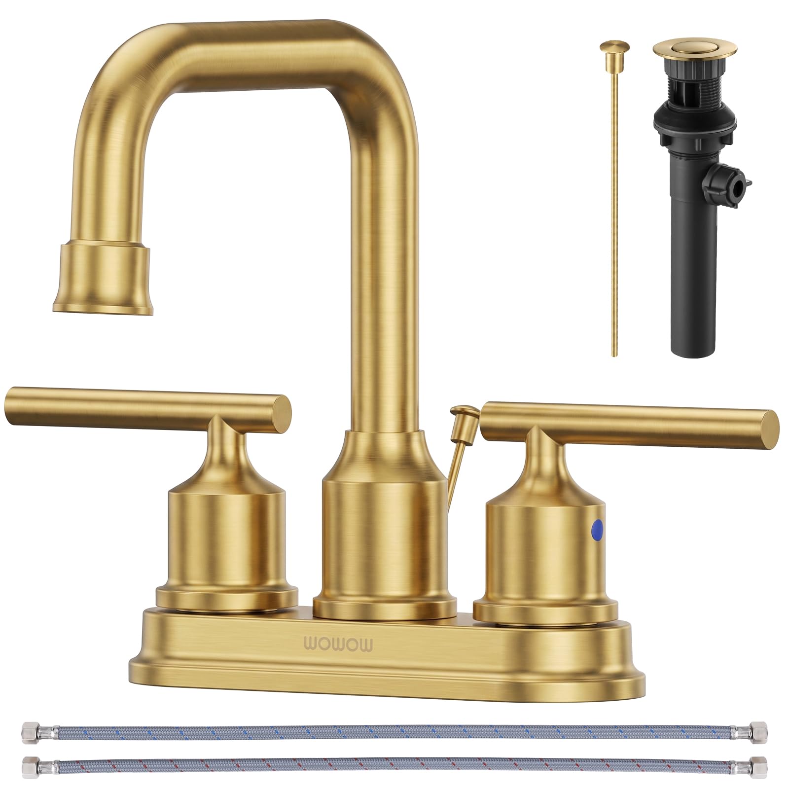 WOWOW Black Bathroom Faucet 3 Hole, Widespread Vanity Sink Faucets 8 Inch — Amazon image 20