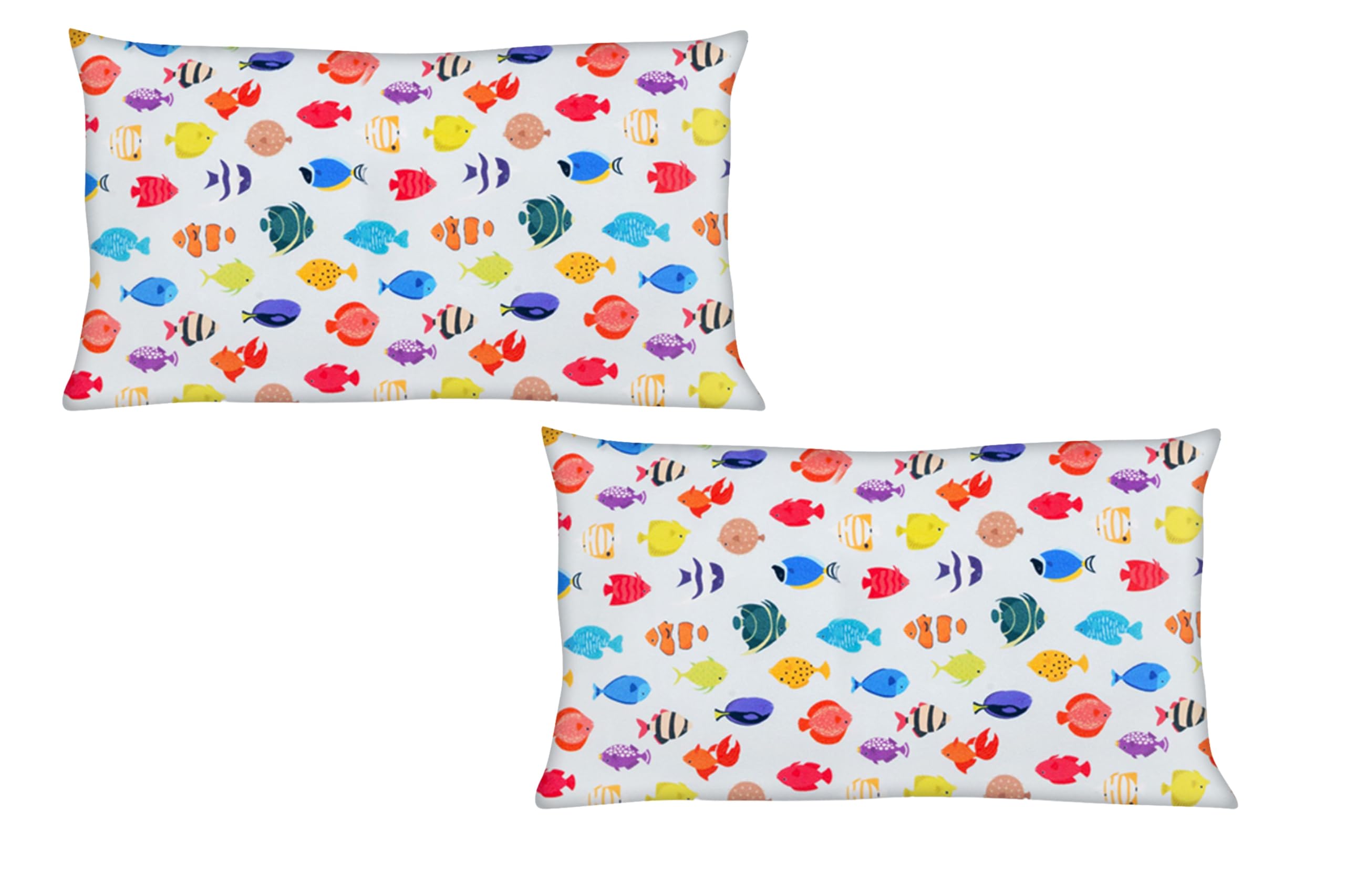 EL FIGO Soft Decorative Cartoon Printed Velvet Pillow Cases (No Filler) (Set of 2) (Standar Size 25 inch * 16 inch) (White)