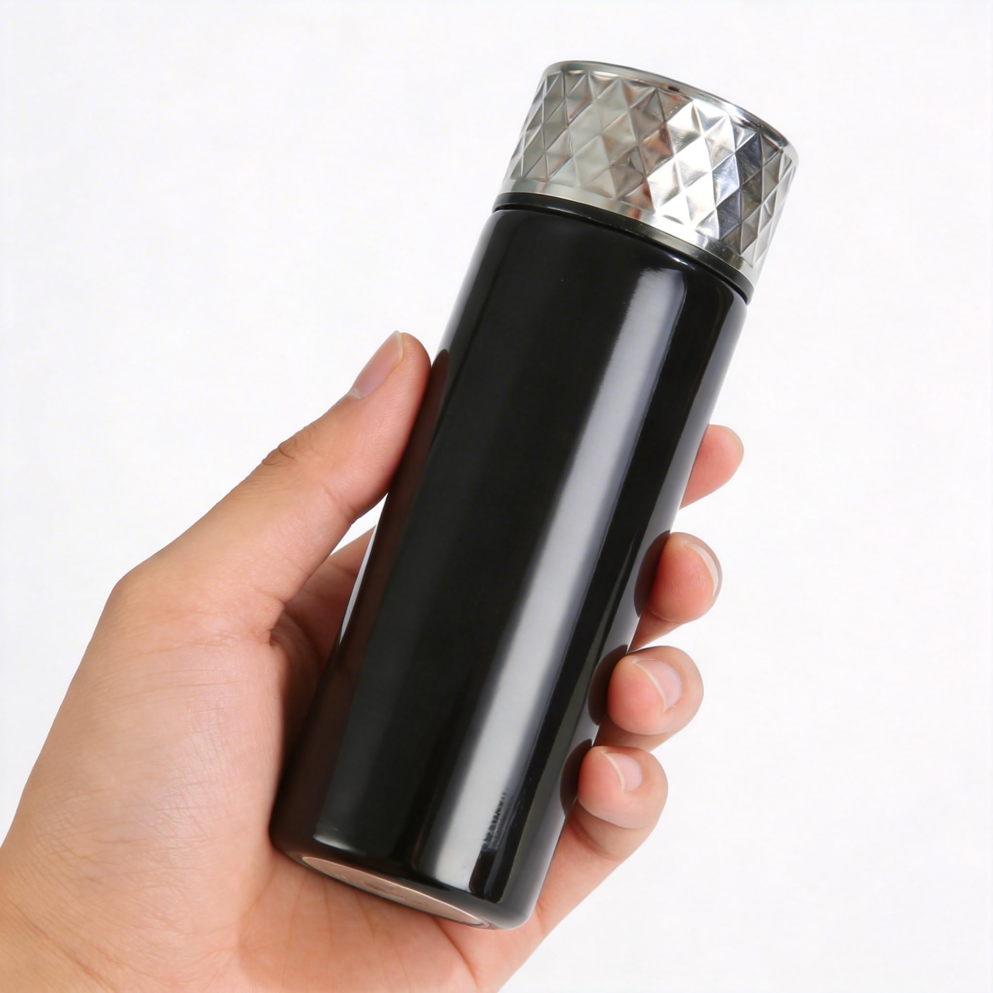 5oz Mini 18/10 Stainless Steel Vacuum Insulated Water Bottle, Leakproof Pocket Size Flask, Small Coffe Tumbler for Travel & Office (Black)