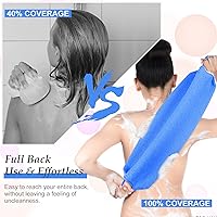 Vista 4 de Moukeren Juego de 4 esponjas exfoliantes para la espalda con mangos, nylon, esponjas exfoliantes de longitud extendida para la espalda, lavables