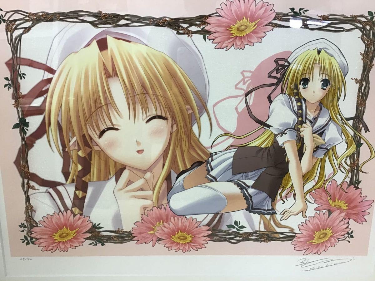 ◇◇ 鈴平ひろ先生 版画 『 夏少女 』 ミクスドメディア ◇◇（希少 鈴 