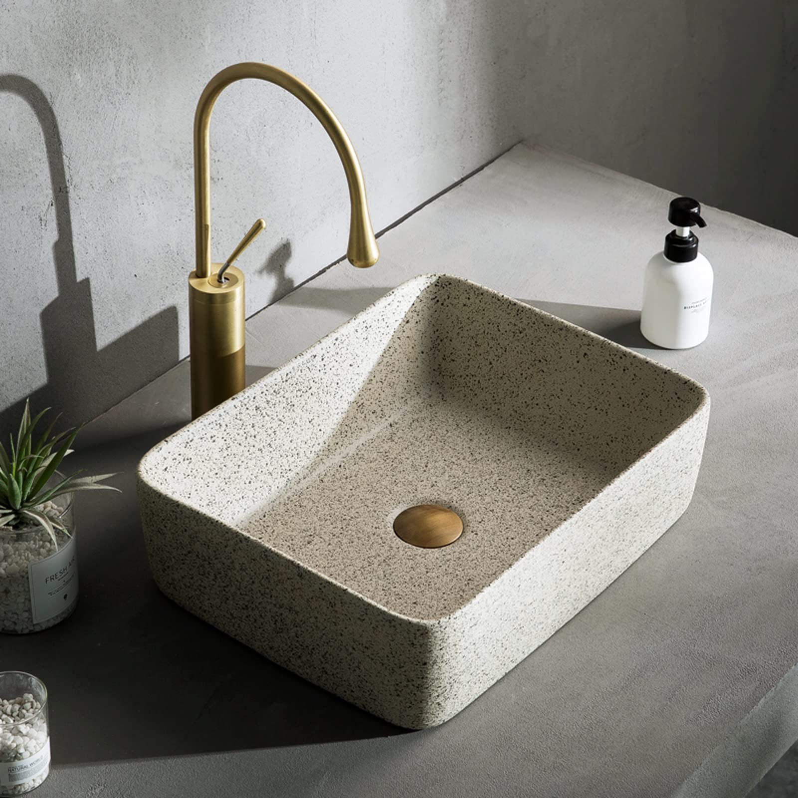 Umywalka Łazienkowa Porcelanowa Ceramiczna Umywalka Nablatowa, Umywalka Nablatowa, Prostokątna, Nablatowa, Porcelanowa, Ceramiczna Umywalka Nablatowa, Umywalka Łazie(Szary)