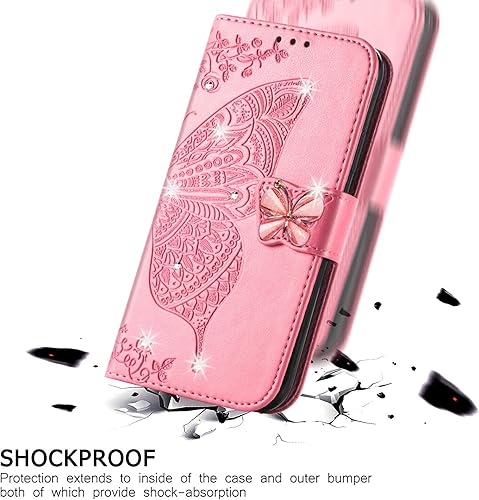 Miniatura 6 de CCSmall Funda tipo cartera para Motorola Moto G22, 3D mariposa flor PU cuero con ranuras para tarjetas de crédito cierre magnético Folio teléfono