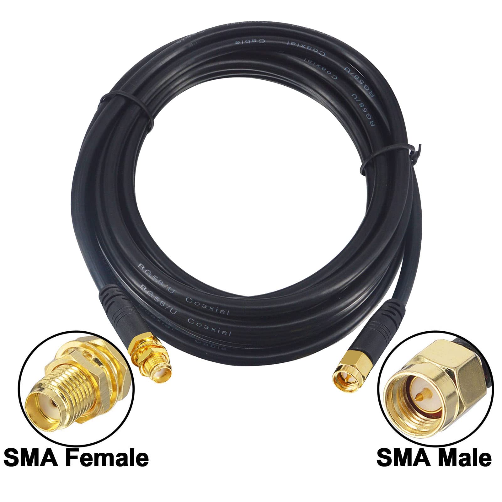RG58/U SMA Cavo coassiale da maschio a femmina 3M - Cavo di prolunga a bassa perdita per router WiFi 3G 4G LTE router LAN antenna (non per TV)