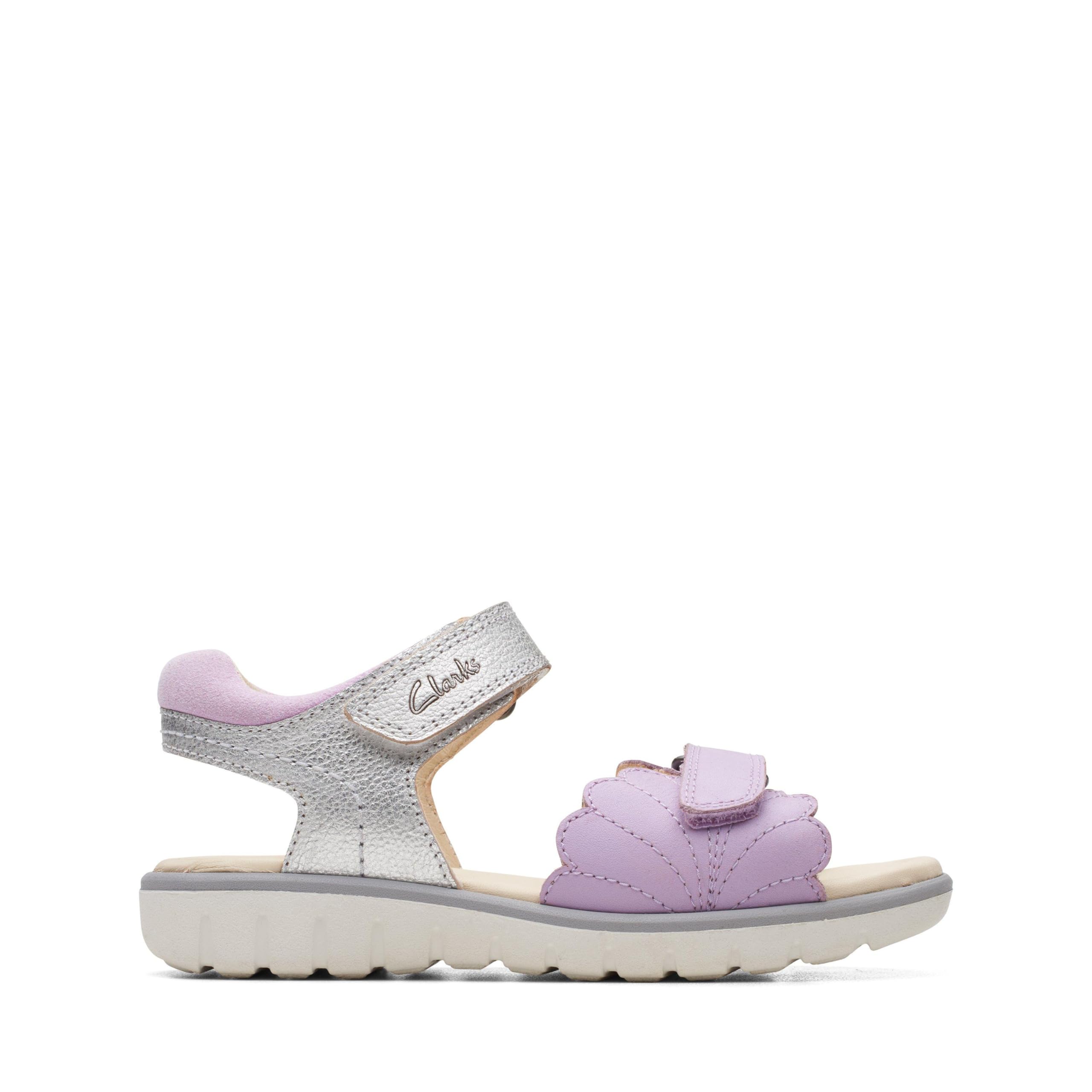 Clarks Girls Roam Wing K. Sandal, Lilac Combi, 8 UK