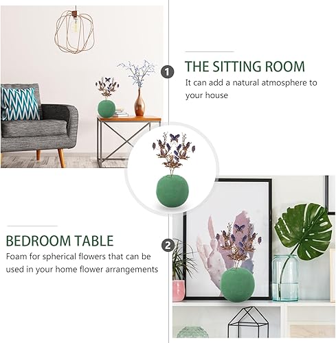 Miniatura 6 de NUOBESTY 2 bolas de espuma para arreglos florales verdes, bolas de espuma para manualidades, bodas, fiestas, decoración floral