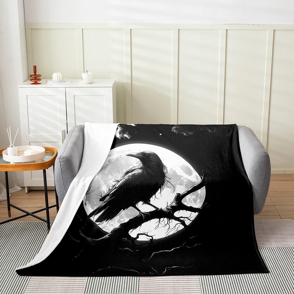 Kids Kawaii Ghost Flannel Blanket Warm Lightweight,Watercolor Halloween Pumpink Farmhouse Style Fuzzy Warm Blanket,Boys Girls Halloween Bedroom Decor Bed Sofa Couch Blankets Queen 90"x90"