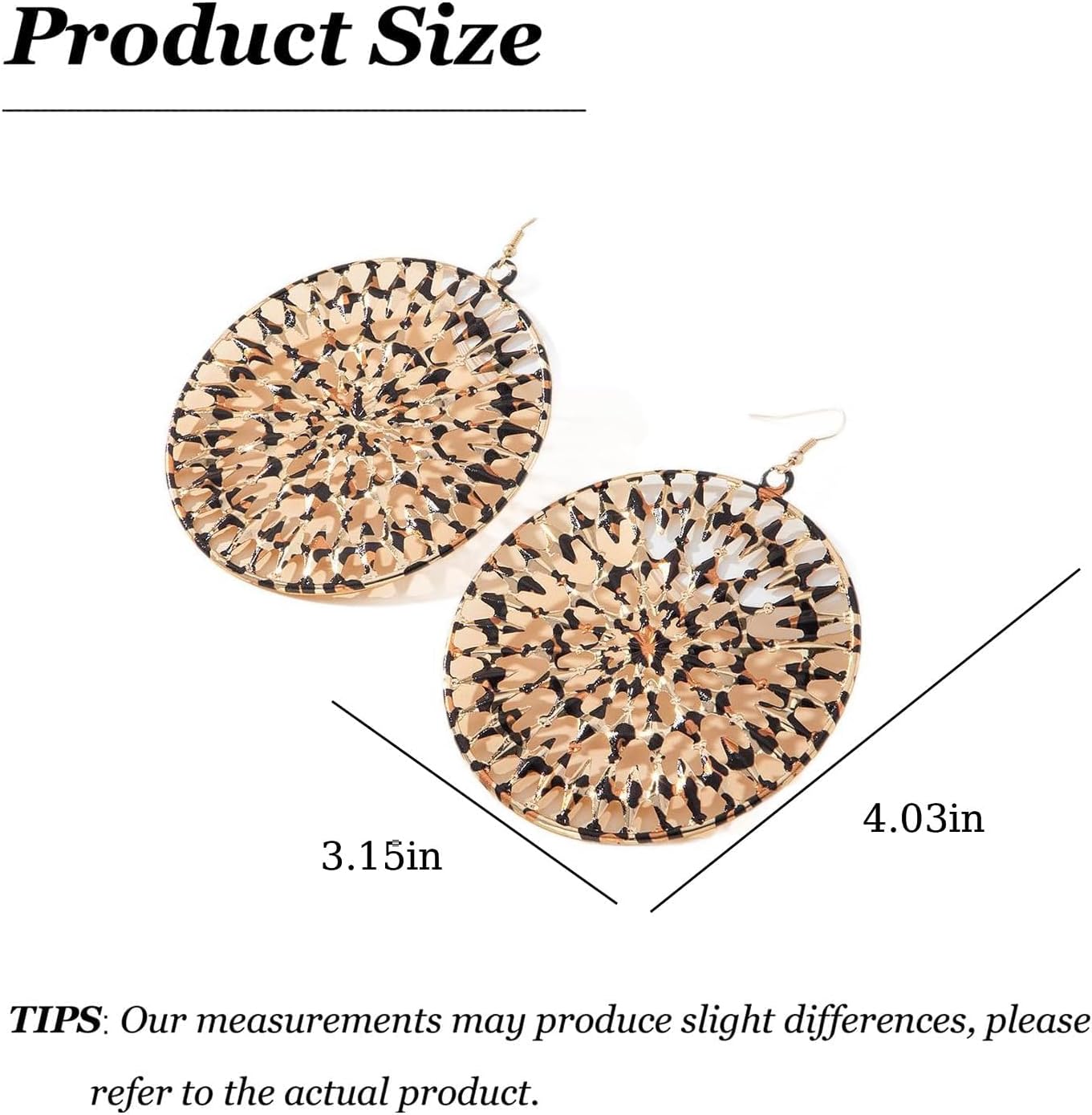 Leopard Earrings for Women Chunky Brown Cheetah Earrings Statement Dangle Animal Print Jewelry Geometric Leopard Print Accessories Large Earring for Women Cheetah Jewelry - Image 6