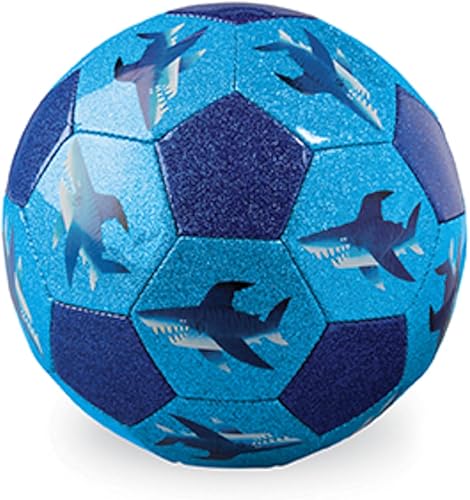 Crocodile Creek - Balón de fútbol Shark City con purpurina - Tamaño para niños 3, 7 pulgadas de diámetro