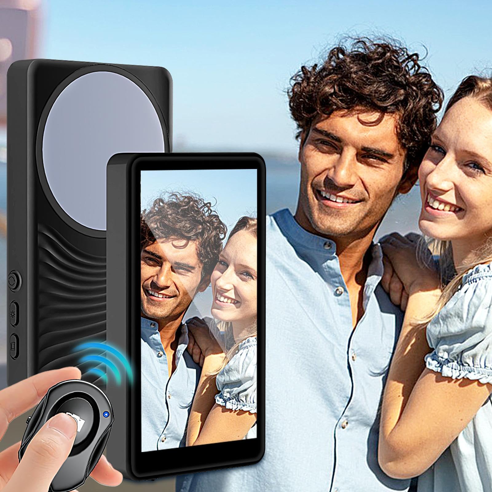 Monitor per Autoscatti Vlog Monitor Selfie Senza Fili con Registrazione | Accessorio Smartphone Senza Ritardo per Vlog, Foto, Video e Live Streaming