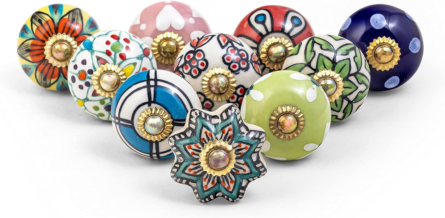 Rasiya Art Ceramic Cabinet Knobs - Vintage Ceramic Pull