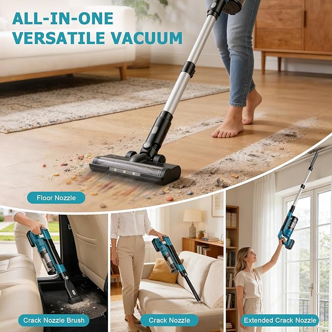 Aspiradora Inalámbrica Escoba 60kPa Filtro HEPA miniatura 4