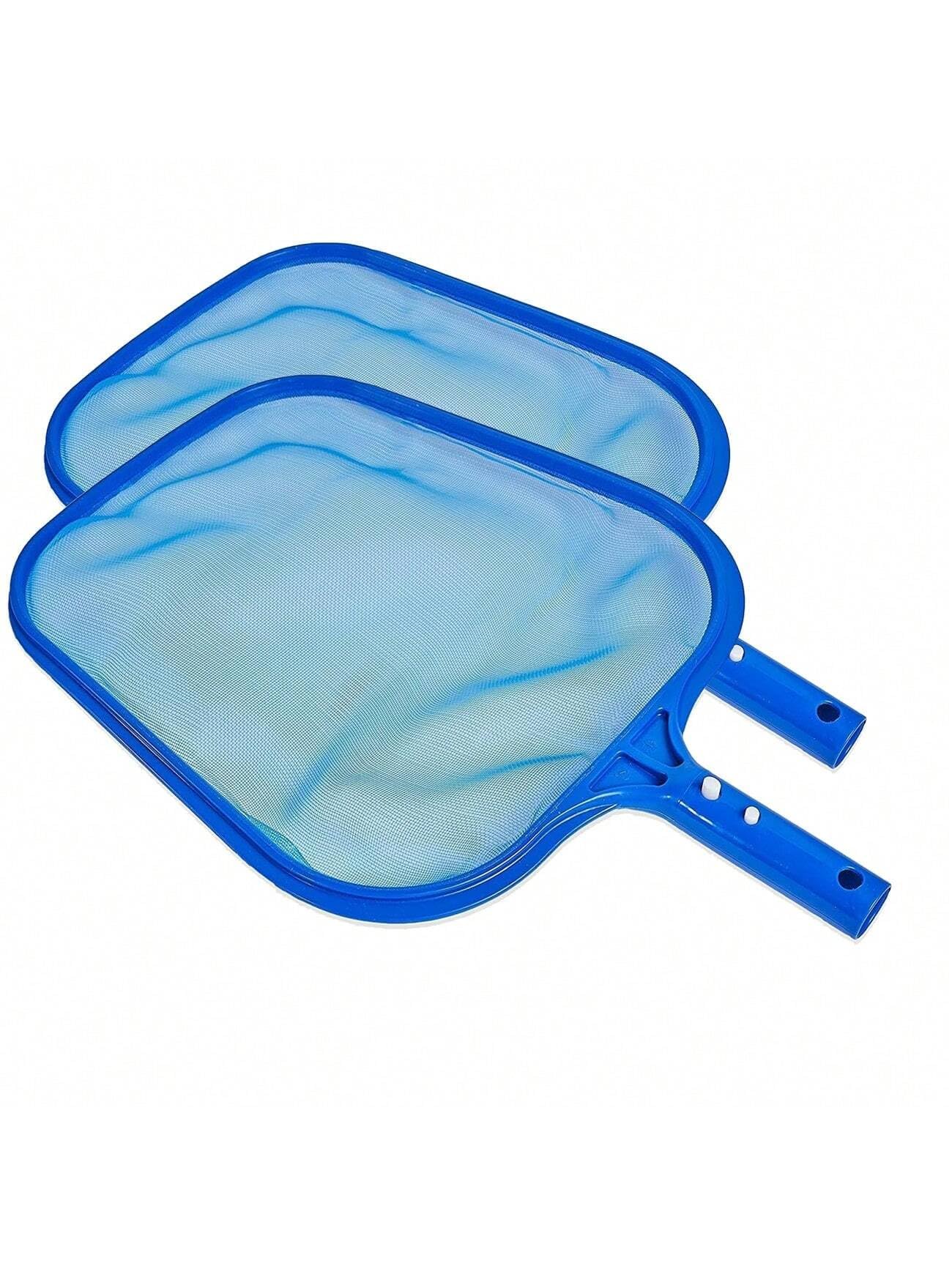 Pool Skimmer - Pool Skimmer Net With Or Without Pole, Swimming Pool Reinforced Frame Pool Net, Larger Capacity Pool Nets for Cleaning, Durable Deep Rake Net Easy Debris Pickup Removal (bule 2 pcs)