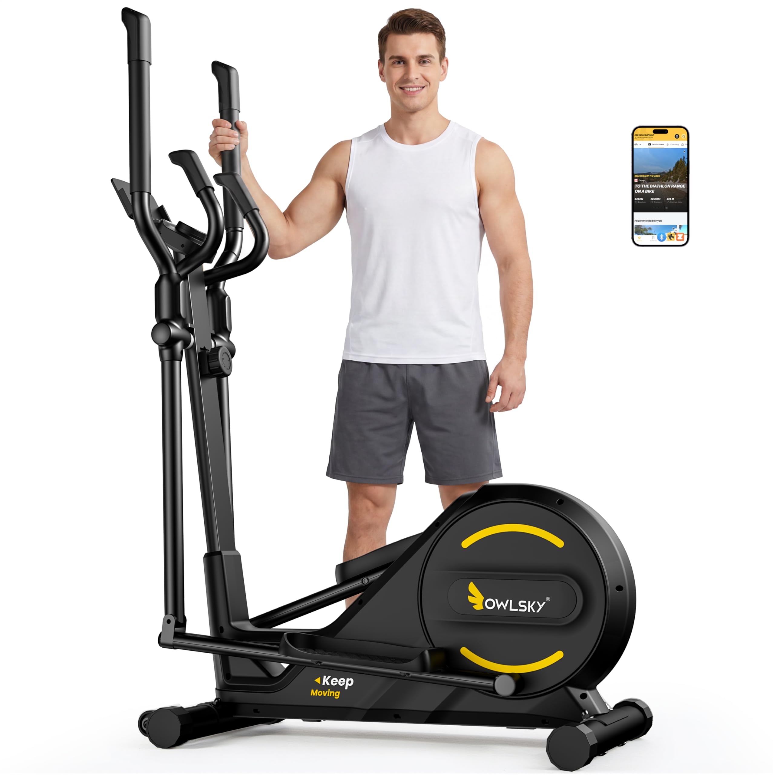 OWLSKY Black-Pro Elliptical Exercise Machine