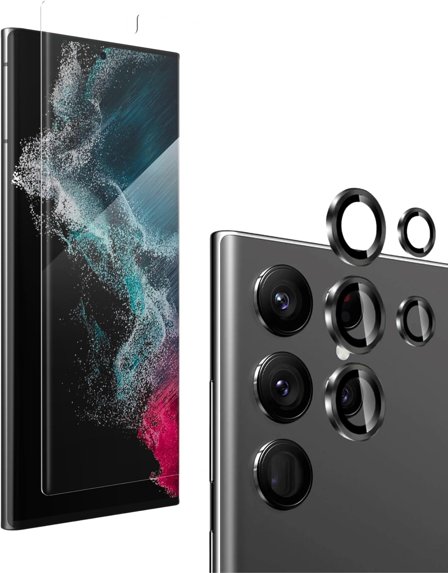 Smart Alien Screen Protector and Camera Protector Compatible with Samsung Galaxy S23 Ultra 5G Works with Fingerprint Scanne and Anti-Bubble Technology