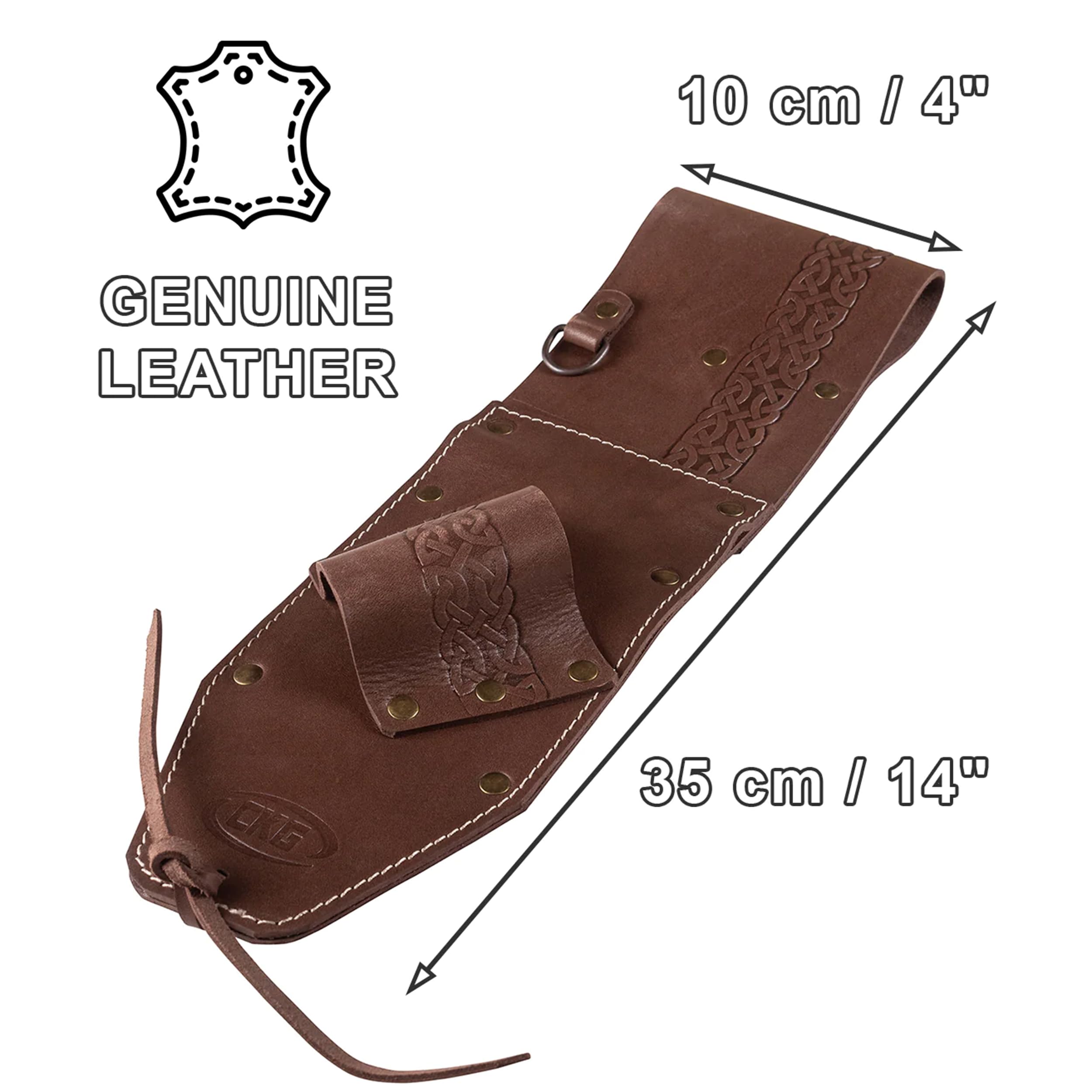 CKG Sandschaufel für Metallerkennung, Edelstahl, Strandschaufel, komplettes Set inklusive (Metalldetektionsbeutel + Schaufel 9 x 6 + Kohlefaser-Griff + Grabwerkzeug + Griff + Lederkoffer), Größe M
