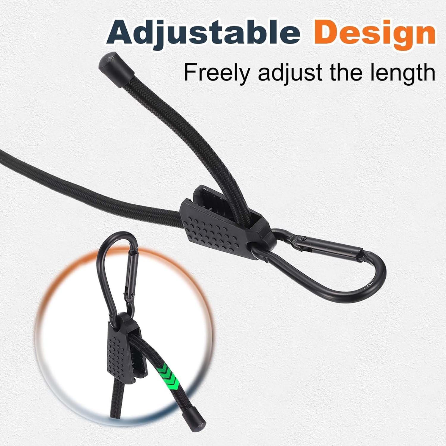 PATIKIL Heavy Duty Bungee Cord, (7-80Inch, Black) (8 PCS), Elastic Tie Downs Strap Suit for - Luggage Rack/Cargo/Hand Carts/Bike/Camping