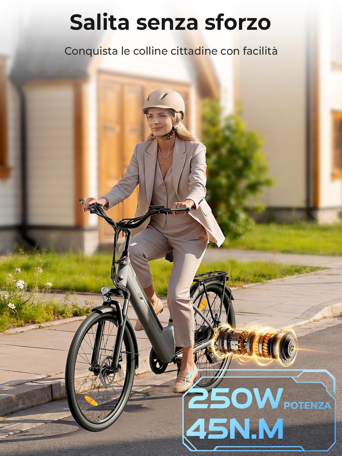 Touroll Bicicletta Elettrica, J1/J2 ST,Autonomia 100km,Batteria Rimovibile 15.6Ah, bicicletta elettrica uom, Motore 45 NM, 27,5''/26'' E-Bike