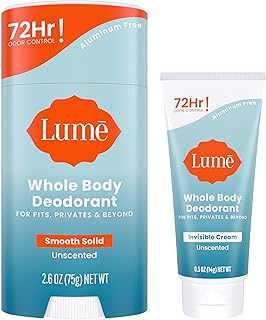 Whole Body Deodorant - Invisible Cream Tube Mini + Solid Stick Bundle - 72 Hour Odor Control - Aluminum & Baking Soda Free, Skin Loving (Unscented)