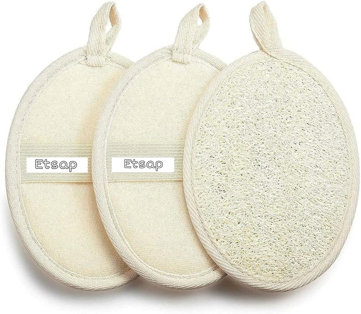 BBRATS Set of 5 Natural Loofah for Women Bath Sponge Oval Loofah for Men and Women Loofah for Bathing Bath Sponge for Bathing Bath Scrub Brush : Beauty & Personal Care