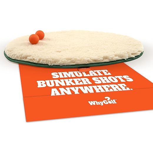 WHYGOLF Bunker Mate | Simulate bunker shots anywhere with our golf practice mats. Our bunker golf mat is a golf swing trainer aid designed for indoor golf simulators or as an outdoor golf training aid