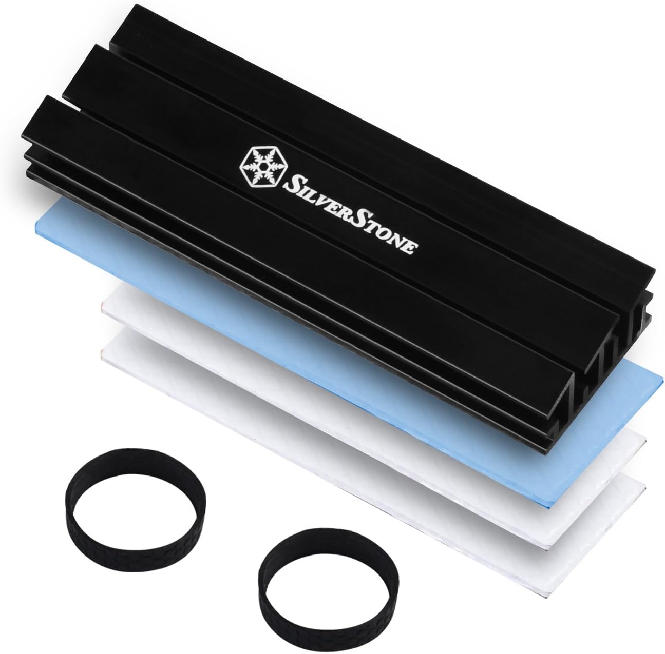 SilverStone Technology SST-TP02-M2-USA Aluminum Alloy Heatsink with Multiple Thermal Pads for PCIe NVMe M.2 or SATA M.2 Tp02-M2 Cooling
