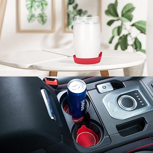 Miniatura 2 de Amooca Portavasos con brillantes para automóvil, antideslizante, universal, a prueba de tamices, para derrames, accesorios para el interior del
