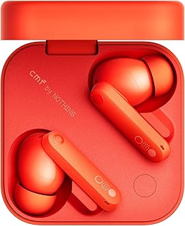 CMF Buds Pro 2 Wireless Earbuds with Smart Dial, 50dB Hybrid Noise Cancelling Earbuds Wireless Bluetooth 5.3, 11mm Bass with LDAC, 6 Hi-Res Audio Mics, 43H Playtime, Fast Charging Case, Orange
