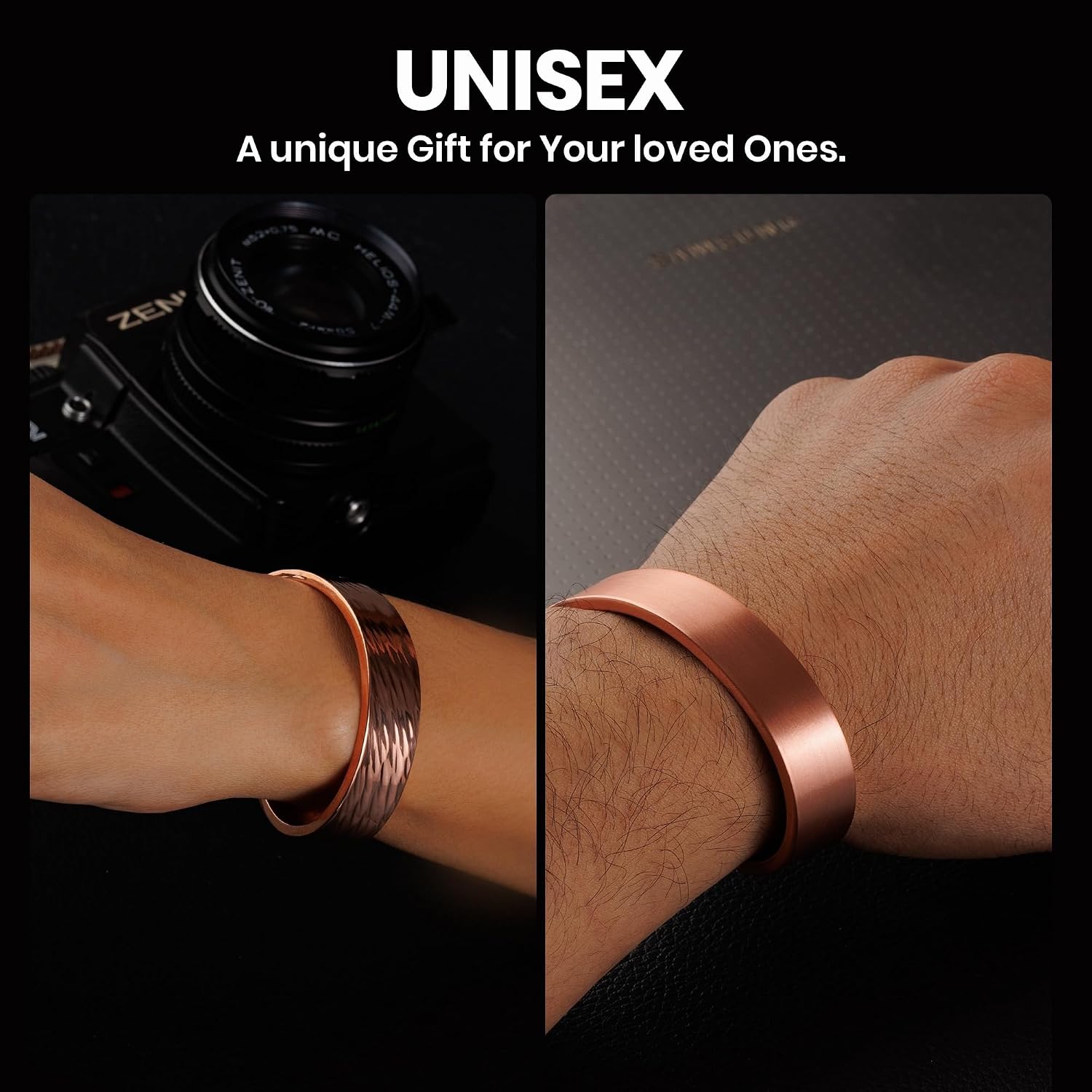 DEMMEX 3mm Thick Copper Bracelet for Men & Women – 100% Pure Solid Turkish Copper Cuff Bangle, Heavy-Gauge & Uncoated, Non-Magnetic – 1/8" Thickness, Thickest of Its Kind