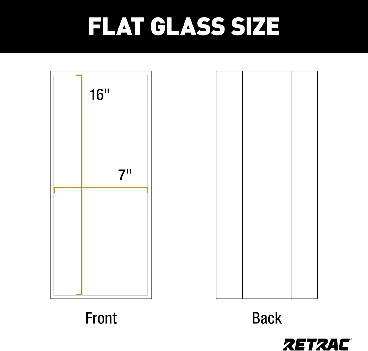 RETRAC 610301 7 x 16-Inch Stainless Steel Angle-Back West Coast Mirror Head, Universal Driver or Passenger Side