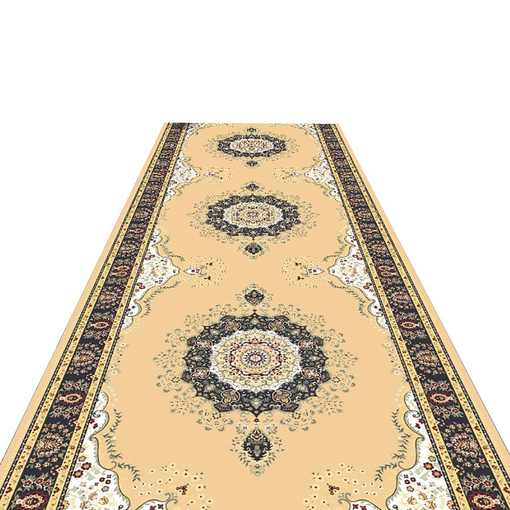 ZXL Dywan tradycyjny o szerokości 60 cm/80 cm/100 cm/120 cm, dywanik wejściowy do przedpokoju, dywanik do wewnątrz / na zewnątrz, łatwy do czyszczenia (rozmiar: 60 x 400 cm)