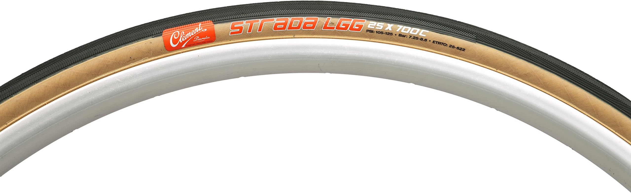 Clement Strada LGG Clincher Road Bike Tyre-Black, 700 x 25 C/120 TPI